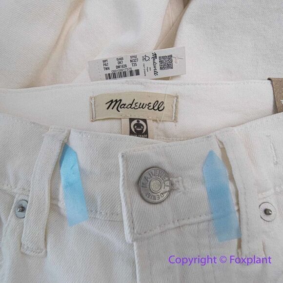 NEW‎ Madewell The Tall Perfect Vintage Jean in tile white, 25T - Picture 14 of 16
